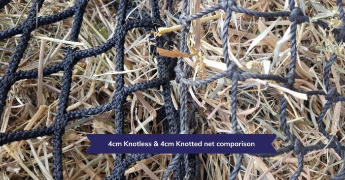 GutzBusta® Knotted Hay Nets - 4cm net comparison