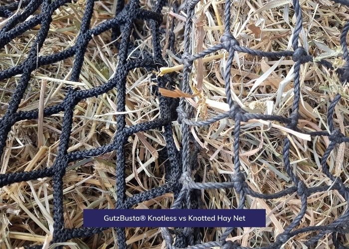 GutzBusta Knotless vs Knotted Hay Net - Net Comparison Image 