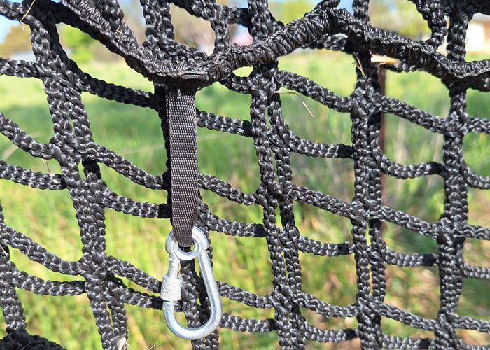 Hay-Stay Hanging Knotless Hay Net – GutzBusta® Slow Feed Hay Nets