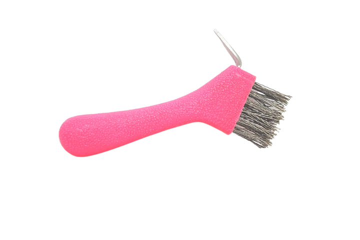 Hoof Pick with Wire Brush- Pink 