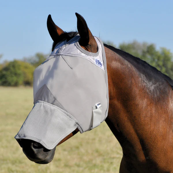Mask Hay Crusader Fly Mask with Long Nose – GutzBusta® Slow Feed Hay Nets